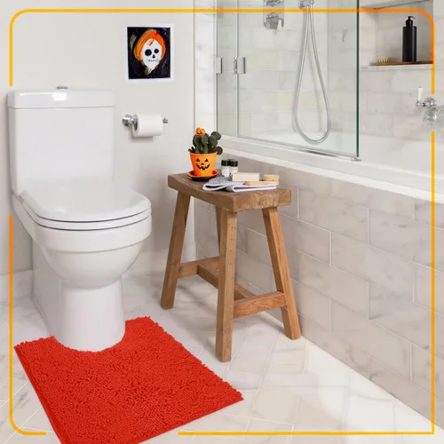 Miniatura 125 de LuxUrux Tapete de microfibra afelpada, de felpilla extrasuave, pelo largo de 1 pulgada, muy absorbente, para baño o ducha, lavar y secar a máquina