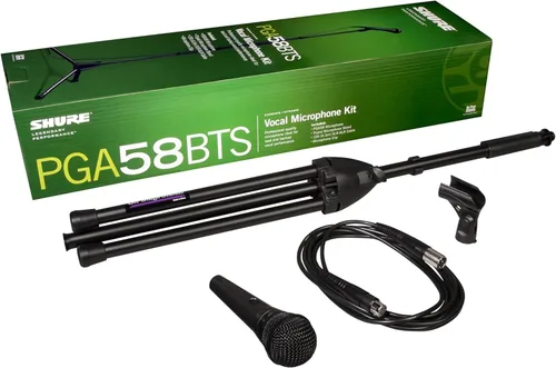 Miniatura 2 de Shure Kit de rendimiento escénico con micrófono de mano vocal dinámico cardioide PGA58, cable XLR y soporte de micrófono, para escenario o estudio