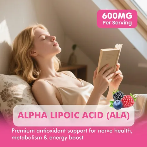 Miniatura 8 de CFILIHTC Gotas de ácido alfa lipoico liposomal de 600 mg - Suplemento líquido de ácido alfa lipoico con biotina y vitamina B1 - Apoya antioxidante
