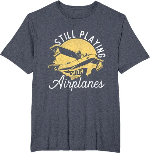 Miniatura 71 de Still Playing With Airplanes - Camiseta de control remoto RC Avión Piloto, Negro