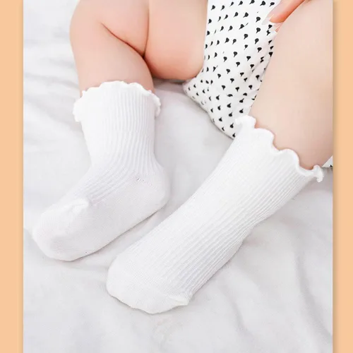 Miniatura 2 de WATOCHE Calcetines para bebés y niñas pequeñas con volantes, calcetines de vestir con volantes, calcetines antideslizantes para bebés, calcetines