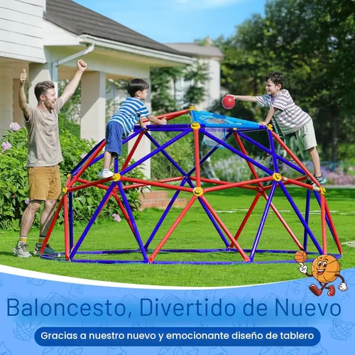 Miniatura 4 de Zupapa Domo de Escalada de 10 Pies, Gimnasio de Jungla al Aire Libre para Niños con Agarre de Escalada - Escalador de Domo Geométrico Soporta 1000