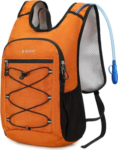 Miniatura 12 de BOVIP Mochila de hidratación ligera, mochila de senderismo multiusos de 15 litros con bolsa de agua de 1.5 L, mochila de agua hidráulica