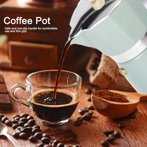 Miniatura 3 de Cafetera espresso para estufa, taza de café expreso de 3/6, portátil, de aluminio, cafetera italiana, estufa superior, cafetera percoladora