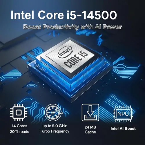 Miniatura 2 de Dell Pro Tower - Computadora de escritorio empresarial, Intel 14-Core i5-14500, 64 GB DDR5 RAM, SSD PCIe, RJ-45, puerto DP, HDMI, teclado y mouse