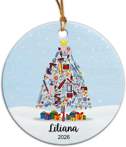 Miniatura 17 de Adorno personalizado de primer cumpleaños de oso bebé, adorno personalizado para la primera Navidad del bebé, adornos de cerámica de feliz