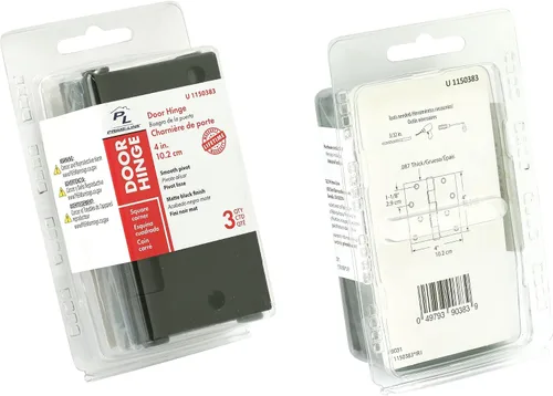 Miniatura 3 de Prime-Line U 1150383 - Bisagra para puerta, pivote liso residencial, 4 x 4 pulgadas, con esquinas cuadradas, 4 agujeros por hoja con tornillos