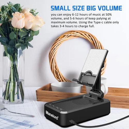Miniatura 6 de Soporte para teléfono celular con altavoz Bluetooth inalámbrico compatible con iPhone/Samsung/iPad, soporte de teléfono de diseño antideslizante