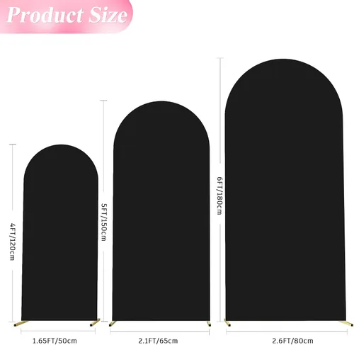Miniatura 2 de Wokceer Juego de 3 Fundas para Arco de Boda de Spandex, Fundas Ajustadas para Arco de Boda, Fundas para Arco de Boda Chiara, para Telón de Fondo