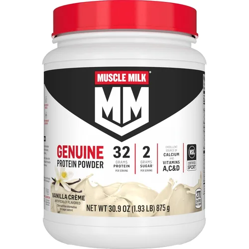 Miniatura 12 de Muscle Milk Polvo de Proteína Genuine, Crema de Banano, 1.93 Libras, 13 Porciones, 32g de Proteína, 4g de Azúcar, Calcio, Vitaminas A, C y D