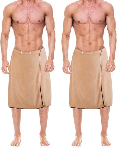 Miniatura 11 de kilofly 2 toallas de baño ajustables para hombre con cierre a presión, 26 x 54 pulgadas