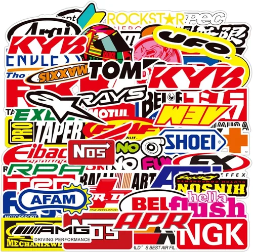 100 unidades/Paquete Adhesivos de moda Motocross Motos Dirt Bike Supercross Sin repetición Vinilo Adhesivo Cool Patineta Guitarra Funda de viaje