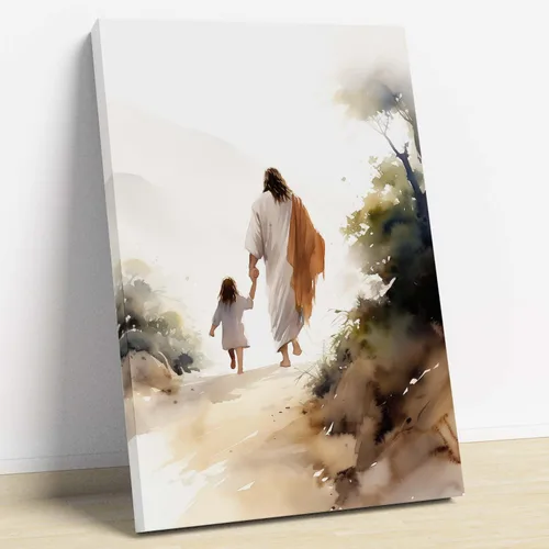 Miniatura 39 de Arte de pared de acuarela de Jesús, pintura en lienzo cristiano, imágenes de las Escrituras, decoración de pared, póster con versículos bíblicos