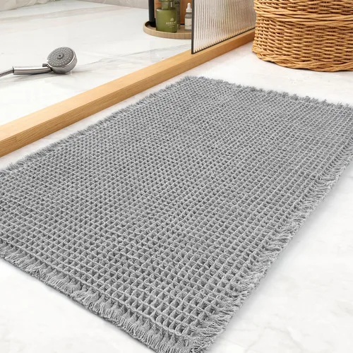Miniatura 9 de tchdio Tapete de baño con borlas, súper absorbente, antideslizante, ultrasuave, lavable a máquina, con borlas, para el suelo del baño, junto a