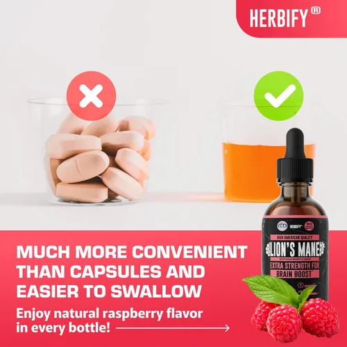 Miniatura 7 de HERBIFY Suplemento de Melena de León - Suplemento Diario de Hongos para Memoria, Concentración y Claridad - Potenciador Cerebral - Tintura de Melena