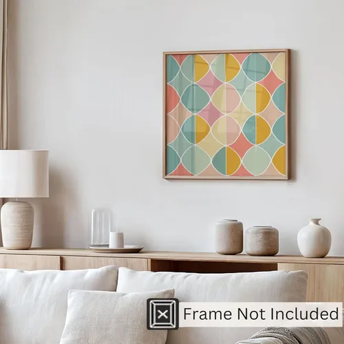 Miniatura 4 de Ethan Taylor Abstract Wall Art Prints Unframed Square Posters 'Retro 70s Hippie Pattern II' Retro Home Décor for Living Room, Bedroom, Office, 10 in