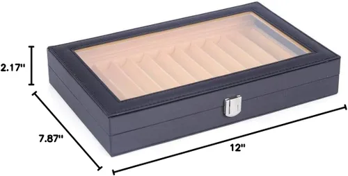 Miniatura 7 de Ethedeal - Caja expositora de 12 ranuras para bolígrafos, caja de almacenamiento para bolígrafos estilográficas, caja organizadora de coleccionistas