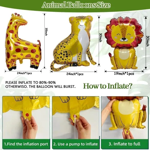 Miniatura 5 de Kit de guirnalda de arco de globos de safari de selva, verde salvia, marrón, amarillo, estampado animal, hojas de palma, para Wild One, safari, baby