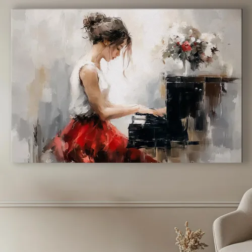 Miniatura 16 de LuxeWood Arte de Pared Musical en Lienzo - Impresiones Temáticas Musicales Medianas y Grandes para Sala de Estar, Oficina, Estudio, Airbnb