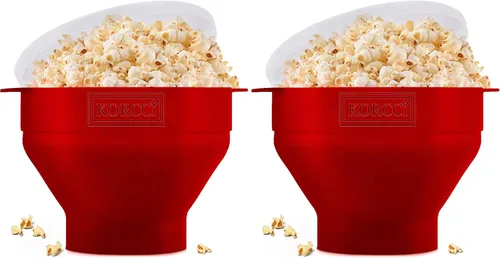 Miniatura 24 de El Original Korcci Palomitero de Silicona para Microondas, Palomitero para Microondas, Tazón Plegable para Hacer Palomitas en Microondas, No Azul