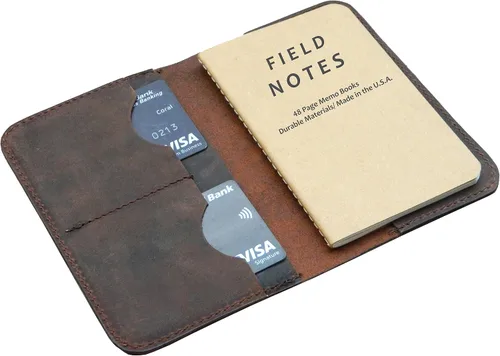 Funda de cuero para diario de notas de campo, Moleskine, hecha a mano para cuadernos de 3.5 x 5.5 pulgadas (marrón crujiente)
