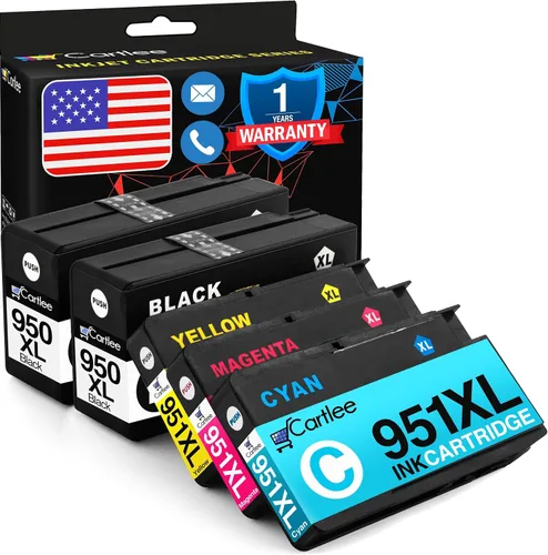 Cartlee Paquete de 5 cartuchos de tinta compatibles de repuesto para HP 950 951 950XL 951XL para OfficeJet Pro 8600 8610 8620 8615 8100 8625 8630