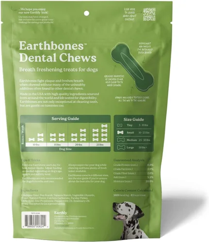 Miniatura 7 de Earthbones Dental para perros pequeños, 90 unidades (3 unidades)