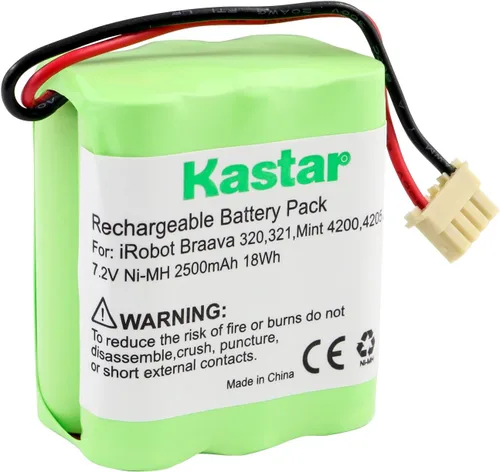 Kastar Batería BRAAVA320 (1 paquete), Ni-MH 7.2V 2500mAh, repuesto para iRobot Braava 320, iRobot Braava 321, Mint 4200, Mint 4205, Robot limpiador