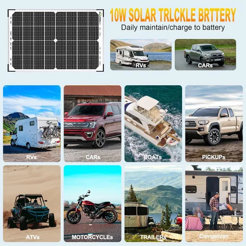 Miniatura 6 de SOLPERK 30 W Cargador de batería solar + Mantenedor de batería solar + Controlador de carga MPPT de 10 A de actualización + Soporte de montaje