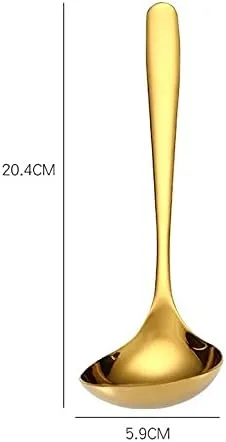 Miniatura 2 de Paquete de 2 cucharones de sopa dorados 304 de acero inoxidable para servir salsa de cocina Oro