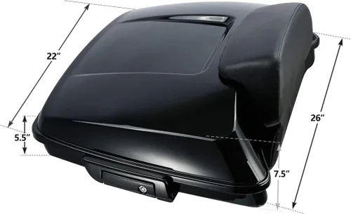 Miniatura 3 de TCT-MOTORPARTS Respaldo Negro Razor de 5.5" para Montaje en Maletero Compatible con Harley Trunk Road Street Glide King Glide 2014-2025 Tronco