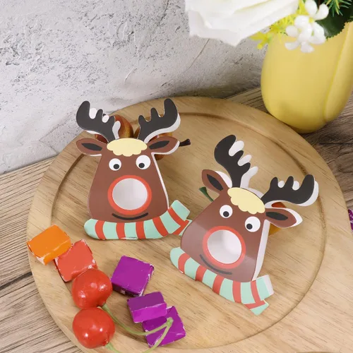 Miniatura 9 de DOITOOL 25 tarjetas de papel de piruleta de Navidad, alce, reno, caramelo, decoración de ciervos, piruletas, titular de dulces, suministros