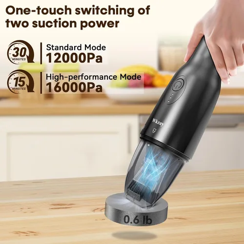 Miniatura 2 de Wkzay Aspirador de mano inalámbrico - Succión de 16000 Pa y motor sin escobillas para limpieza recargable ligera y portátil en el hogar