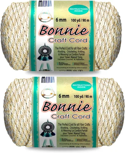 Miniatura 34 de Pepperell Bonnie Cordón de macramé trenzado 6mm x 100 yardas Rojo (Paquete de 2 valores) Cordón de polipropileno trenzado para manualidades DIY