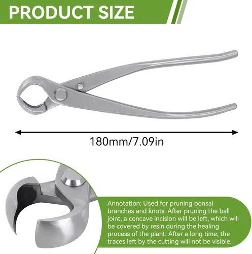 Miniatura 3 de Bonsái Tools - Cortador cóncavo de 7.087 in BonsaiCutters Cortador de ramas Bonsái Tijera de árbol podadora BonsaiTrimmer Herramientas de jardinería
