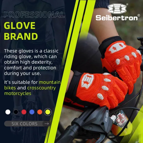 Miniatura 2 de Seibertron - Guantes unisex para bicicleta BMX MX ATV MTB, guantes para bicicleta de montaña, ciclismo, todoterreno/Dirt Bike, guantes de carretera