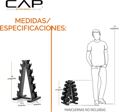 Miniatura 4 de CAP A-Frame Dumbbell Weight Rack Carbono