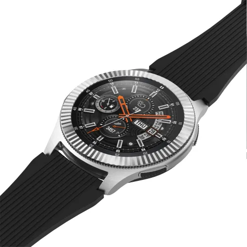 Miniatura 3 de AISPORTS Anillo de bisel compatible con Samsung Galaxy Watch 1.811 in bisel Loop cubierta adhesiva anti arañazos acero inoxidable bisel de metal