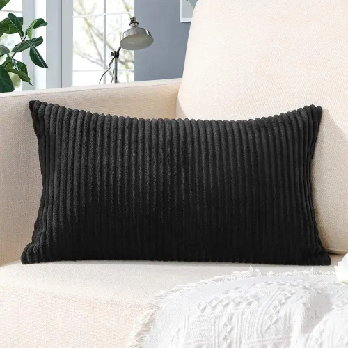 Miniatura 313 de Artscope Fundas de Almohada de Pana a Rayas Acogedoras Súper Suaves Decorativas Cuadradas Fundas de Cojín para Sofá Sillón Dormitorio Decoración