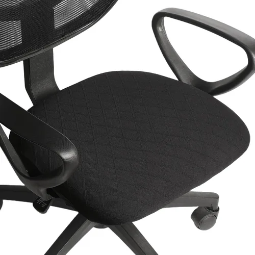 Miniatura 2 de Melaluxe Funda para silla de oficina de jacquard elástico, extraíble y lavable, funda de asiento giratoria para silla de escritorio, color negro