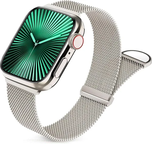 Miniatura 10 de Sunnywoo Correa de metal de acero inoxidable compatible con correas de Apple Watch de 1.496 in, 1.575 in, 1.614 in, 1.654 in, 1.732 in, 1.772 in