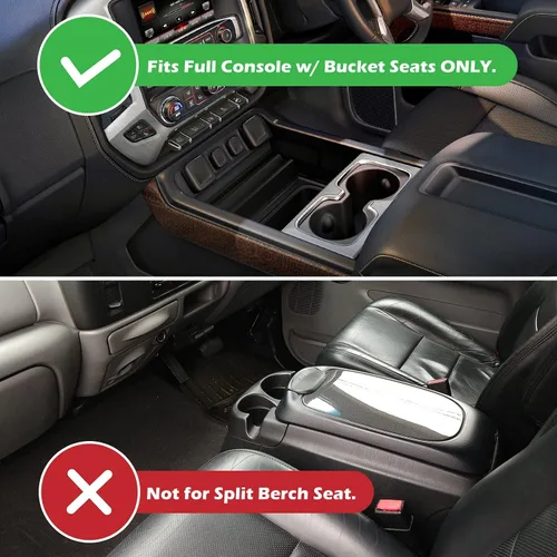 Miniatura 3 de Bandeja organizadora de consola central se adapta a accesorios para GMC Sierra/Chevy Silverado 1500 2019-2022, Silverado/Sierra 2500 HD/3500 HD Negro