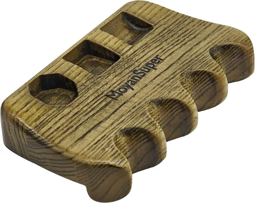 Miniatura 8 de Wood Pool Cue Holder Non-Slip Silicone Base Solid Wooden Construction Holds 2/3/4/5 Cues Weighted Metal Inside for Stability Billiard Accessory
