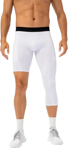 Miniatura 17 de Pantalones de compresión de 3/4 de una pierna para hombre, mallas de baloncesto atléticas para correr, leggings deportivos de capa base capri