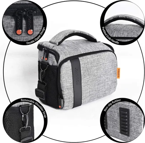 Miniatura 5 de FOSOTO Funda compacta para cámara SLR/DSLR compatible con Nikon P900 B500 D3500 D5600 D7500, Canon EOS T6 T7i T5 4000D 80D, Sony A73 sin espejo, Gris