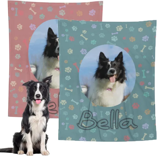 Miniatura 20 de Manta personalizada para perros con nombre – Manta personalizada para perros grandes, medianos y pequeños, manta suave y acogedora, regalo