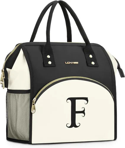 Miniatura 14 de Bolsa de almuerzo personalizada para mujer, elegante, reutilizable, aislada, con iniciales, para amiga, grande, de apertura ancha, resistente al