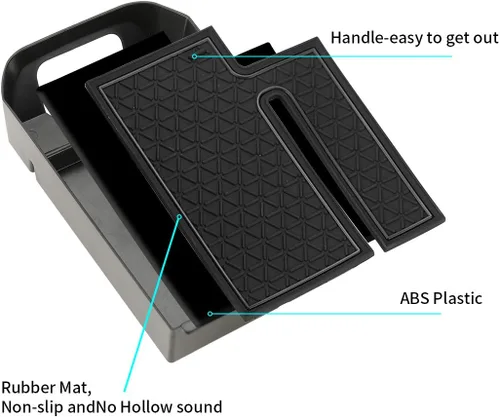 Miniatura 4 de D-Lumina Organizador de consola central RAV-4 - Compatible con Toyota RAV4 2019 2020 2021 2022 2023 2024 2025 - Bandeja de almacenamiento secundaria
