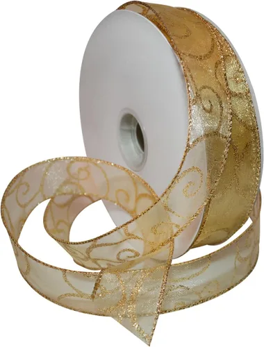 Miniatura 7 de Morex Ribbon Cintas transparentes con purpurina con espiral, cinta navideña para manualidades y decoraciones de Navidad, envoltura de regalos, 1.5