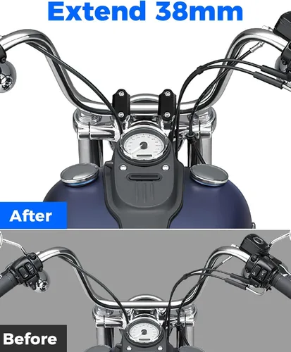 Miniatura 5 de KEMIMOTO Elevadores de manillar de motocicleta de 1 pulgada, elevadores de motocicleta de aleación de aluminio, compatibles con Sportster Softail